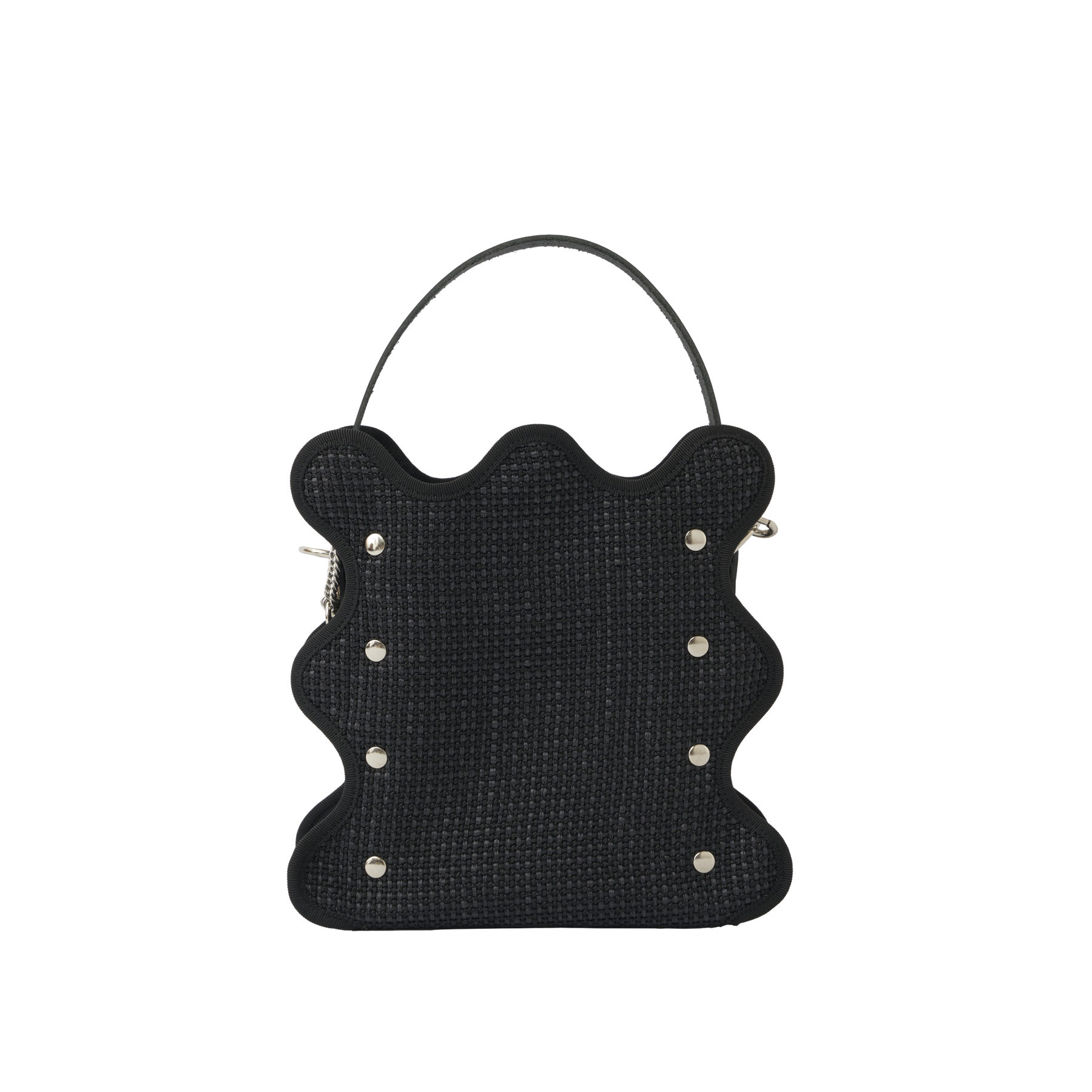 Nori 波浪手提斜背包 全黑編織款