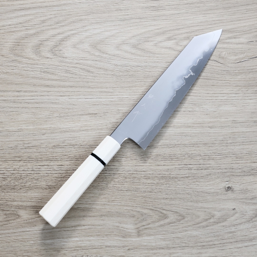 明神利器製作所 鐵人作 切付牛刀 210mm 銀三鋼 總霞