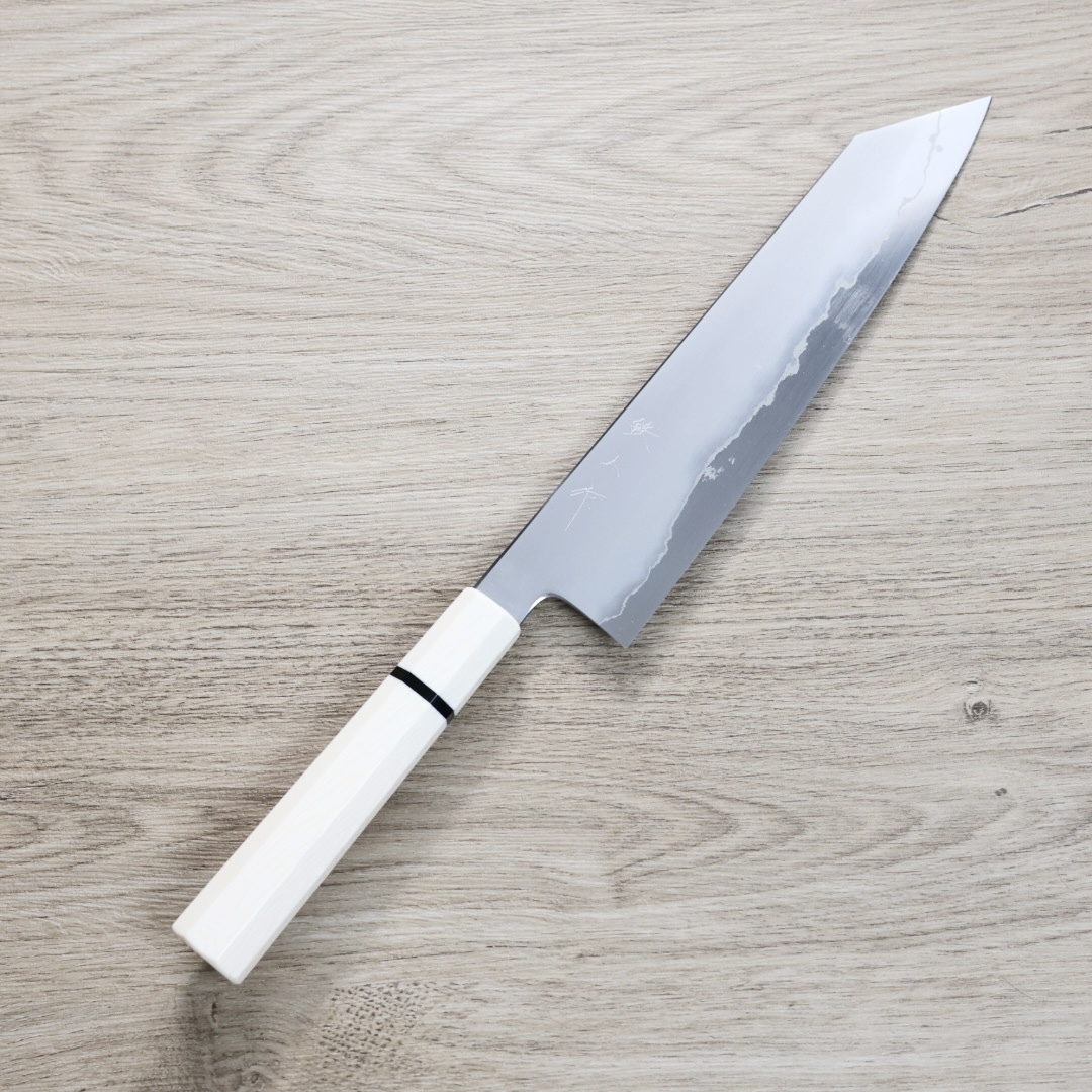 明神利器製作所 鐵人作 切付牛刀 240mm 銀三鋼 總霞