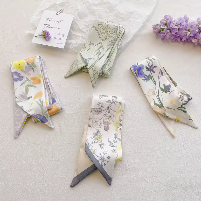 [2 FOR RM10] Elegant Floral Silk Scarf