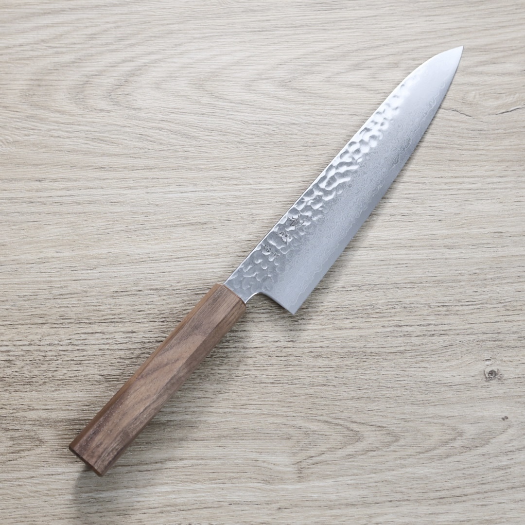 初心 牛刀 210mm VG10鋼 大馬士革鎚目