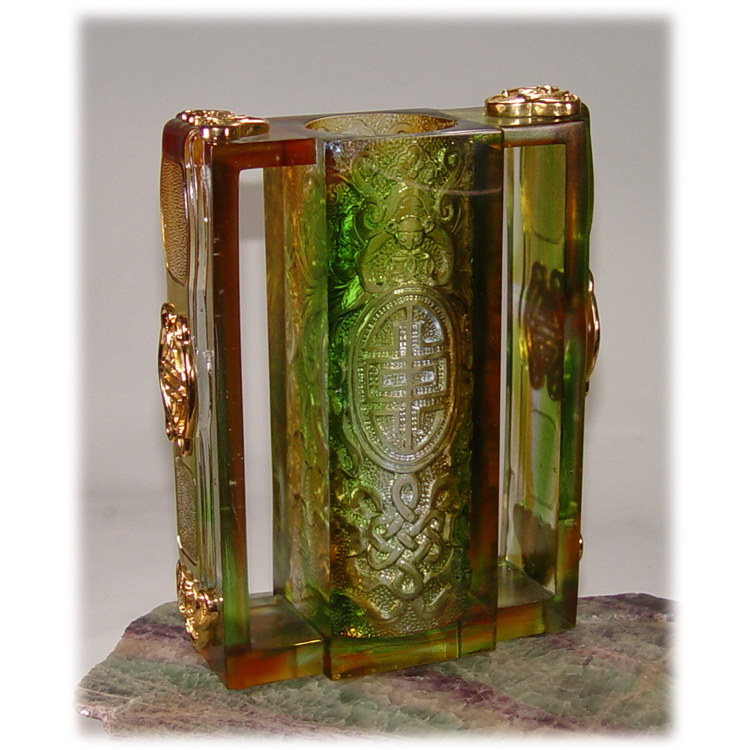 鹿港窯禮品館│琉璃工藝品-福壽雙全-花器