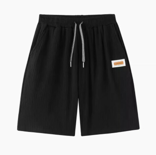 Hot selling five-point ice silk cool pants [black] [M-2XL size] (please contact customer service to confirm the delivery size after placing the order)