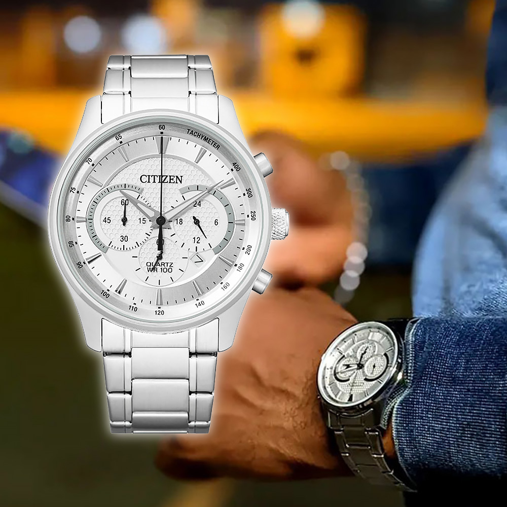 【CITIZEN 星辰】 AN8190-51A 真三眼 熊貓 蜂巢 商務經典 精緻優雅 潮流時尚 紳士搭配 日系英風 日期夜光 不鏽鋼 手錶