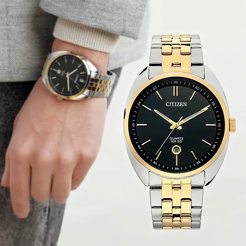 (預購)【CITIZEN 星辰】 BI5094-59E 曜石黑 日系簡約俐落時尚 暗夜魅力紳士品味 穿搭配件 帶日期 無字 不鏽鋼 手錶 玫瑰金