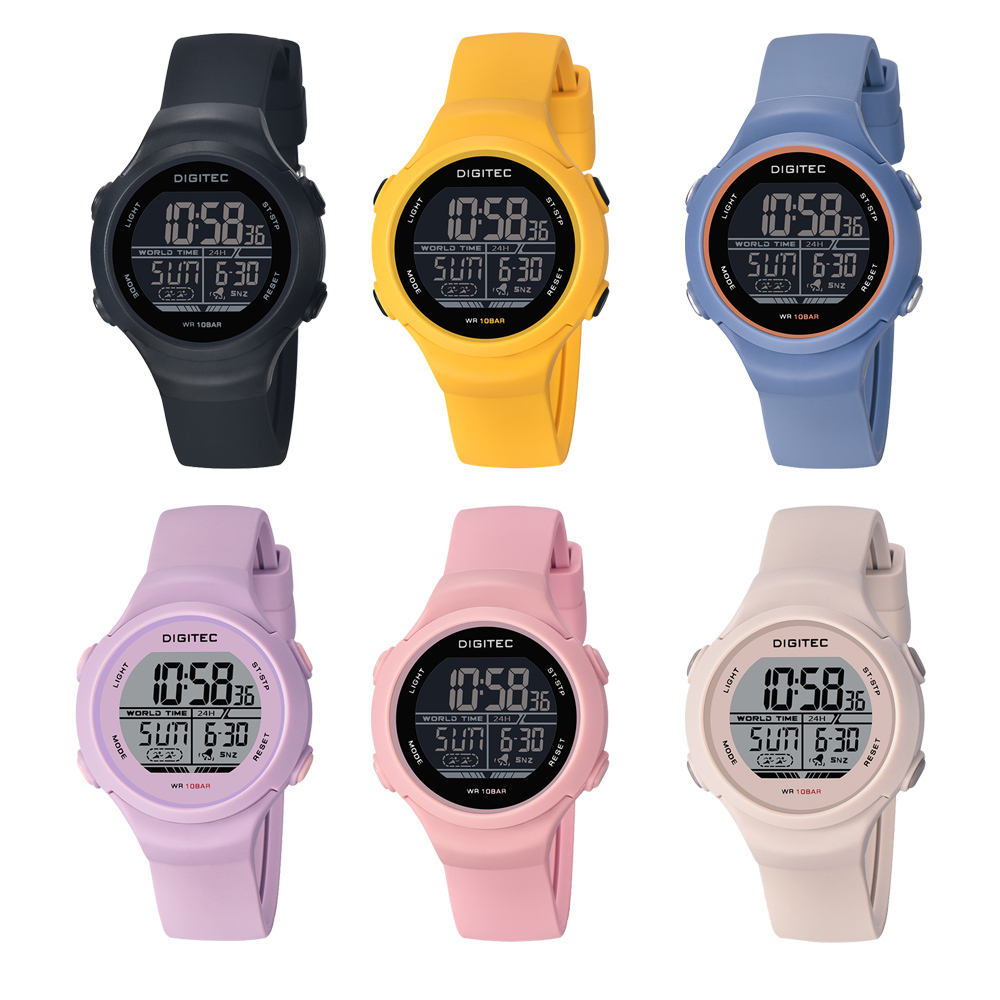 【DIGITEC 數碼科技】BDG-7082T 繽紛顏色百搭文青穿搭電子錶(防水)