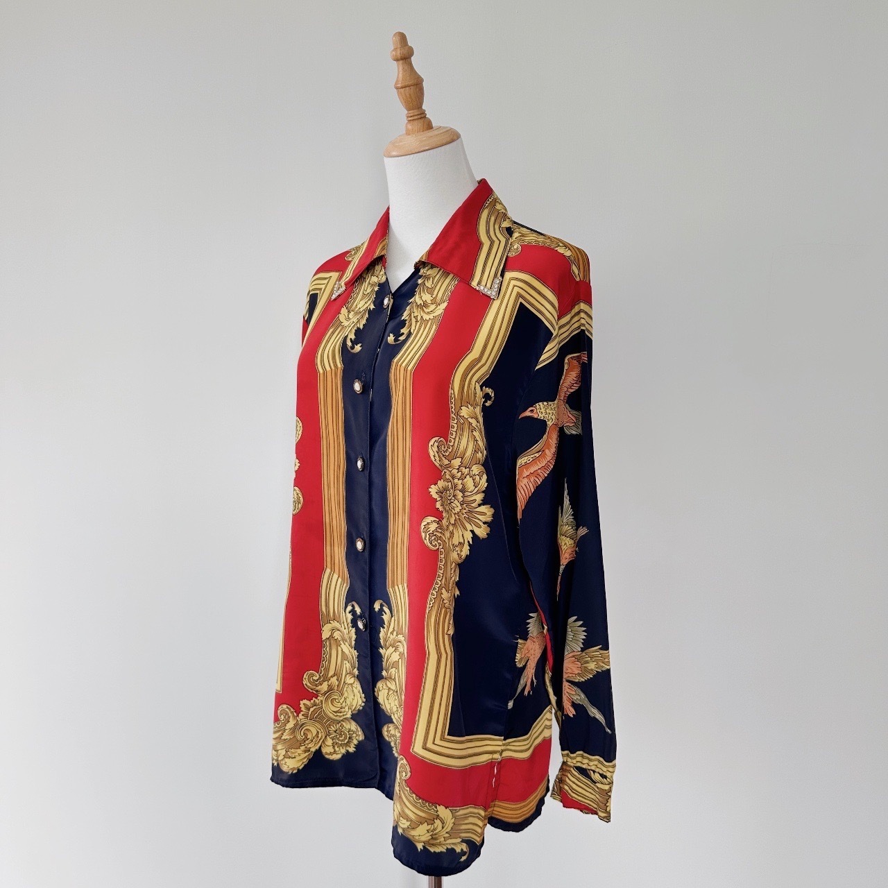 華麗感鮮紅色巴洛克風古着上衣