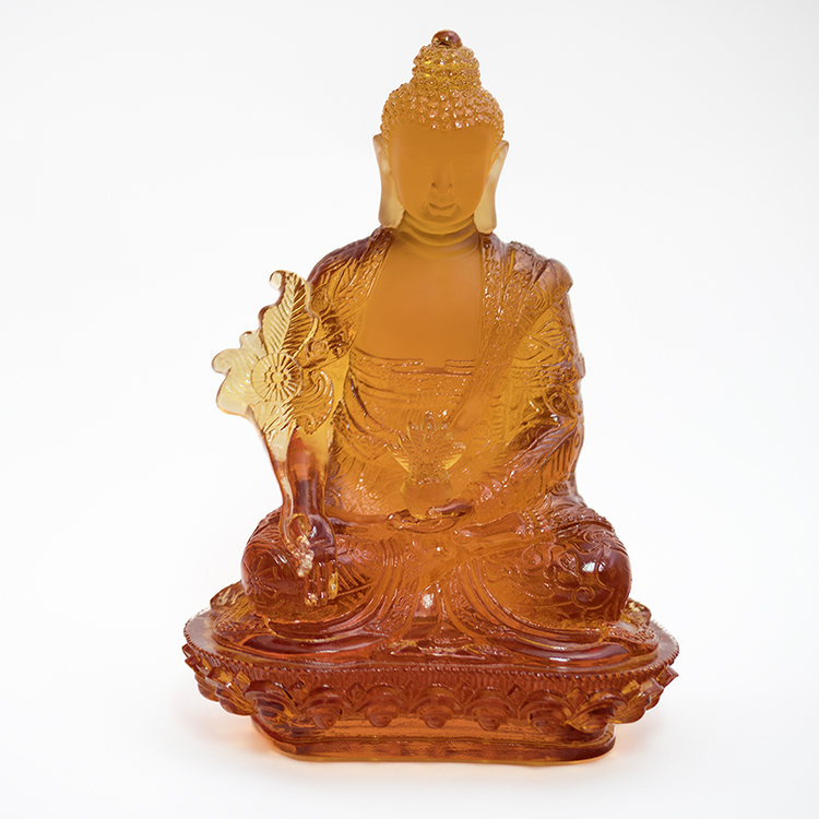 鹿港窯禮品館│琉璃-擺飾 藥師佛  書房 辦公室桌面 裝飾