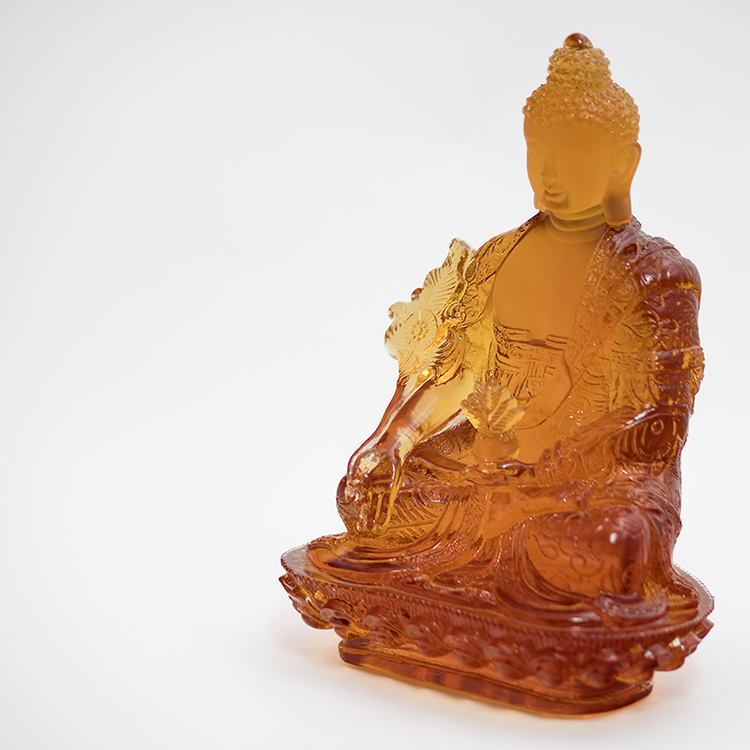 鹿港窯禮品館│琉璃-擺飾 藥師佛  書房 辦公室桌面 裝飾