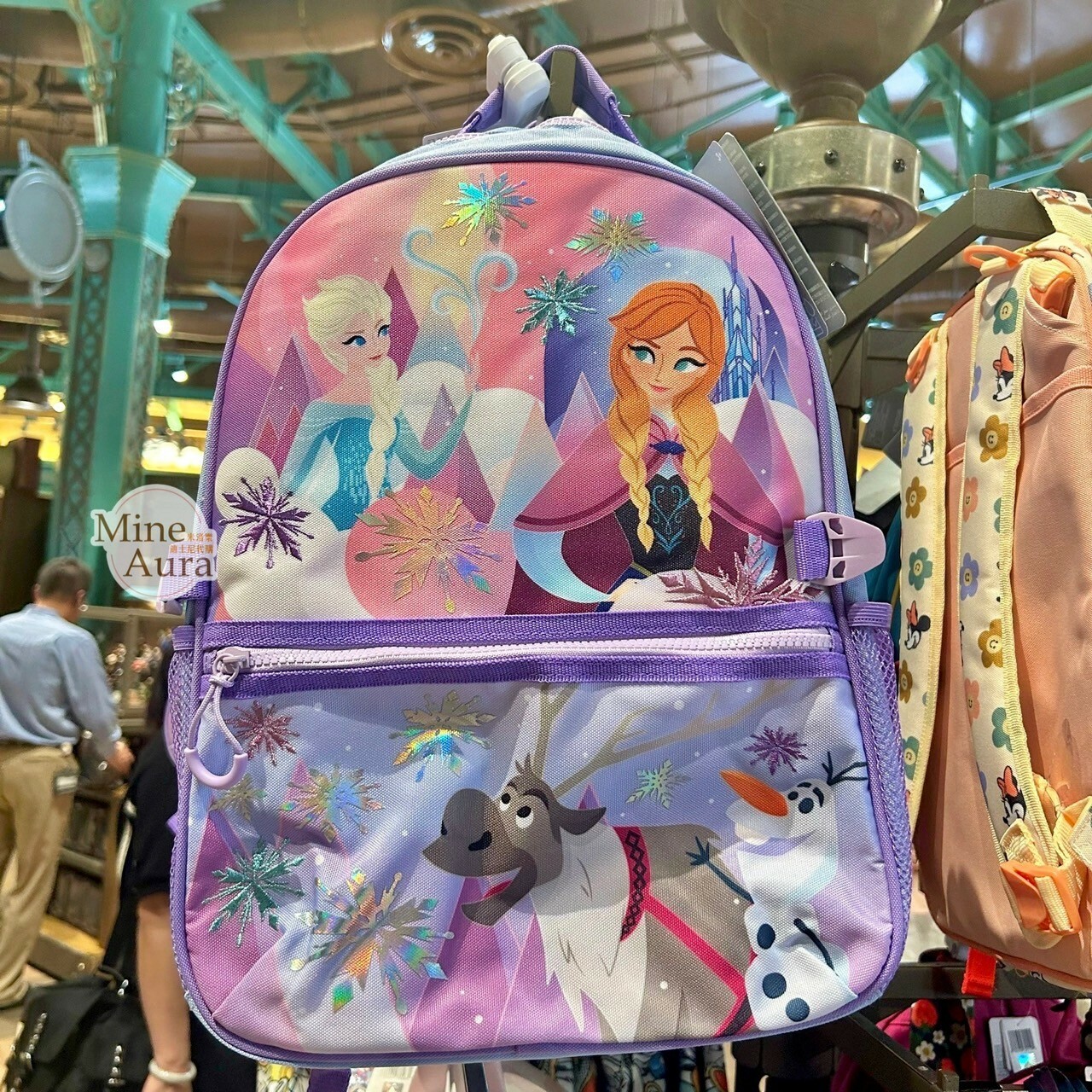 冰雪奇緣 Frozen 圖案 後背包 書包 / 可外掛 多功能 午餐袋 手提包 -上海迪士尼樂園