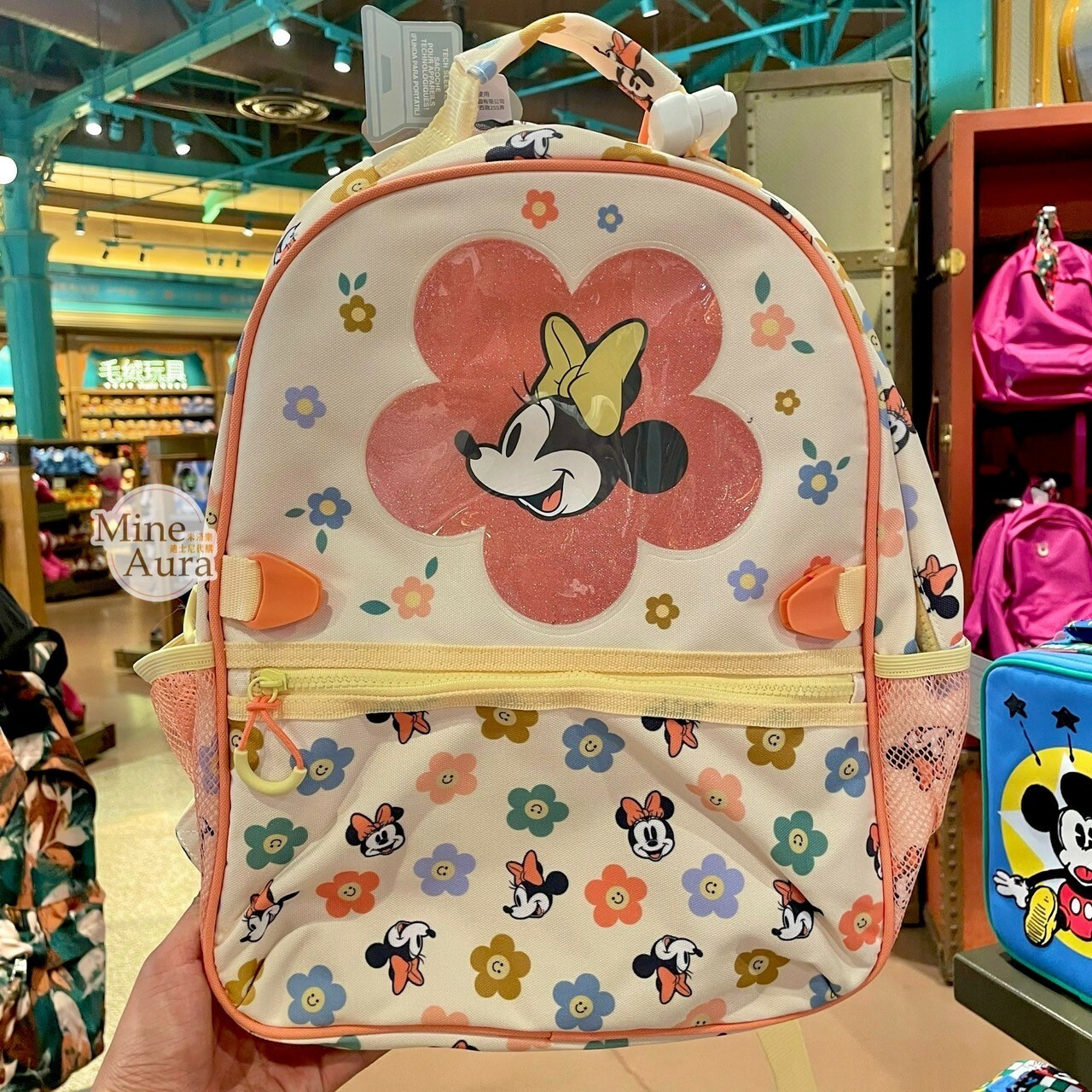 米妮 Minnie 圖案 後背包 書包 / 可外掛 多功能 午餐袋 手提包 -上海迪士尼樂園