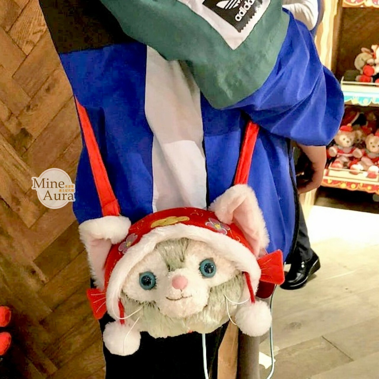 (限時特價) 新春 傑拉托尼 畫家貓 Gelatoni 絨毛 大頭造型 斜背包 -上海迪士尼樂園
