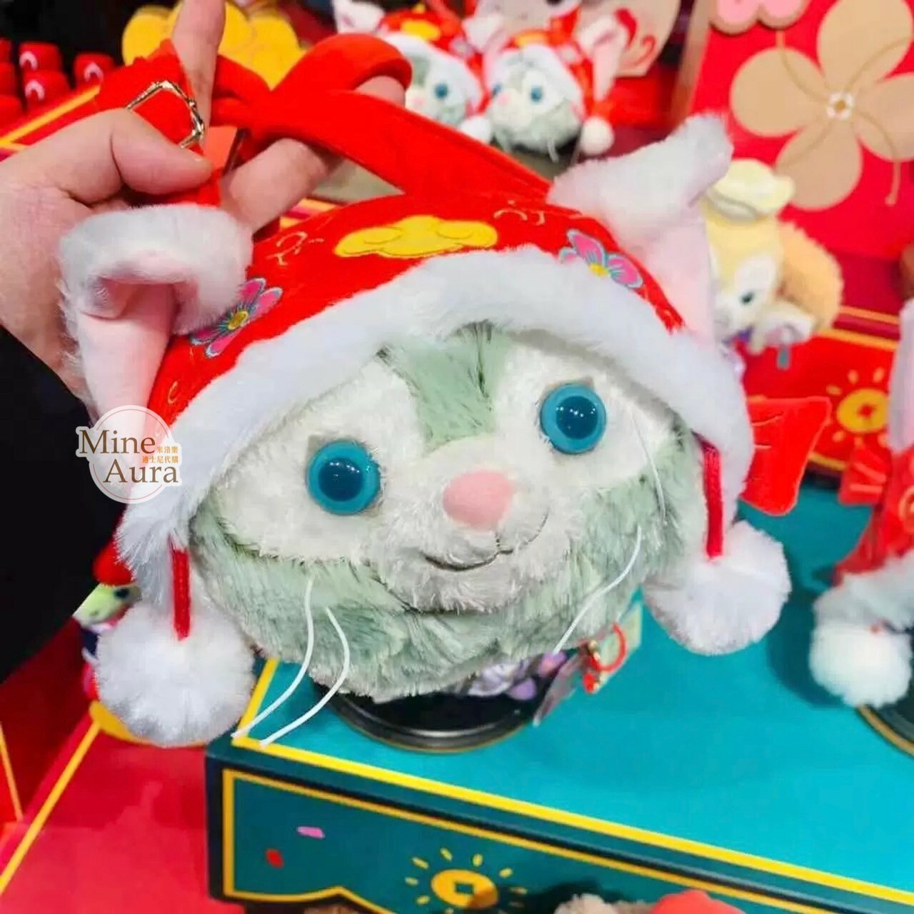 (限時特價) 新春 傑拉托尼 畫家貓 Gelatoni 絨毛 大頭造型 斜背包 -上海迪士尼樂園