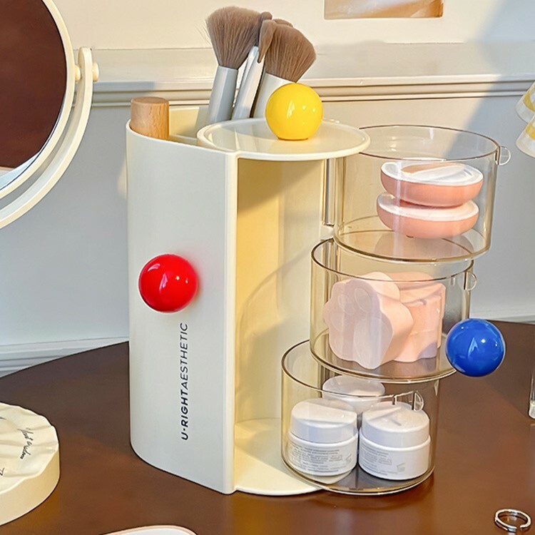 《4440》多巴胺球球化妝刷具/粉撲 桶