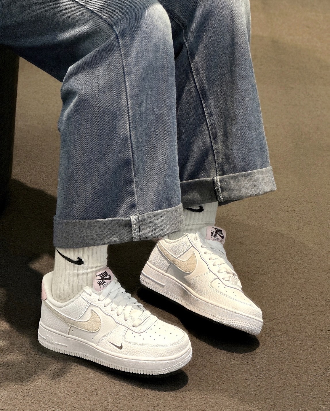 預購 NIKE AIR FORCE 1'07 'Tumbled Pink' 櫻花奶油 雙勾