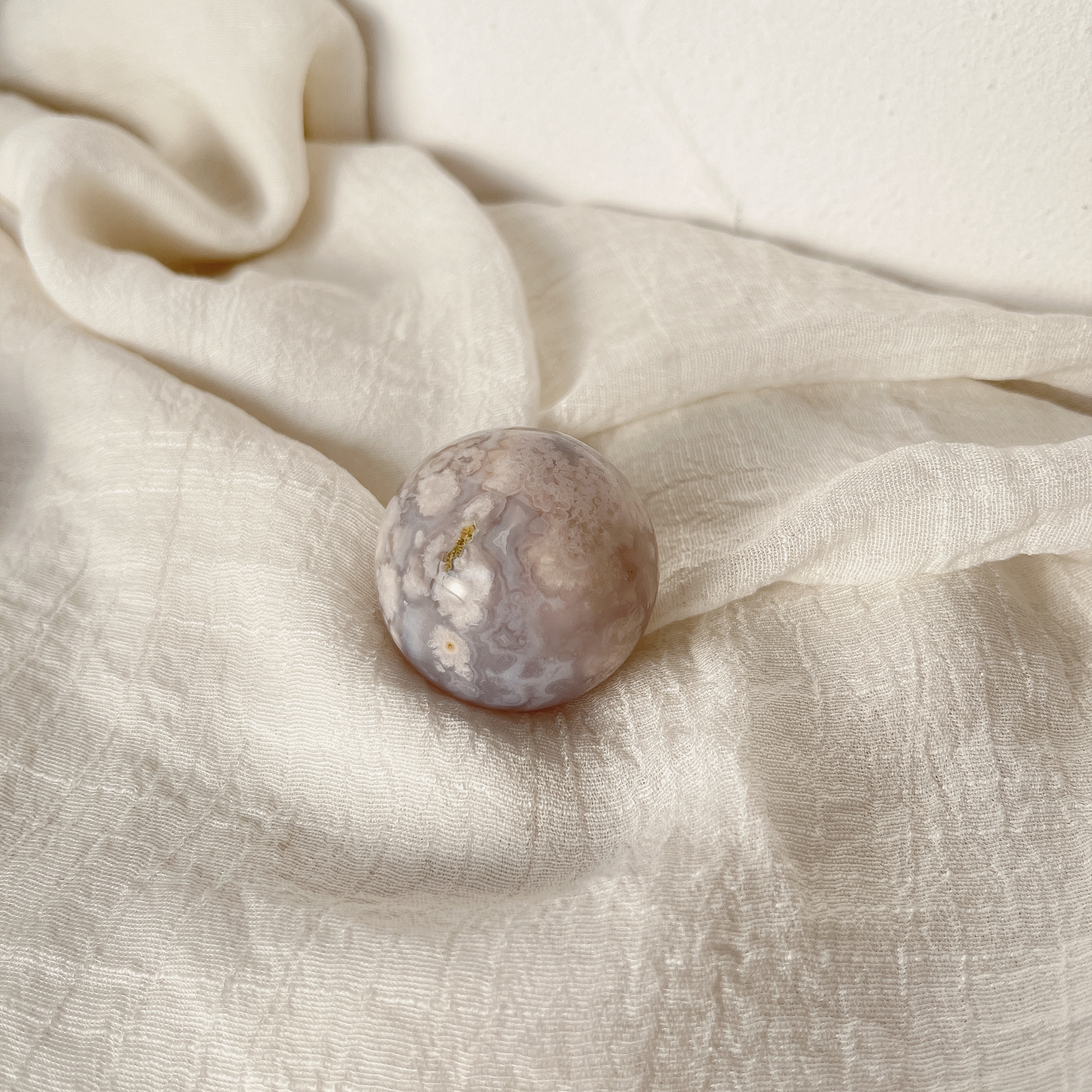 夢幻蕾絲粉紫櫻花瑪瑙球