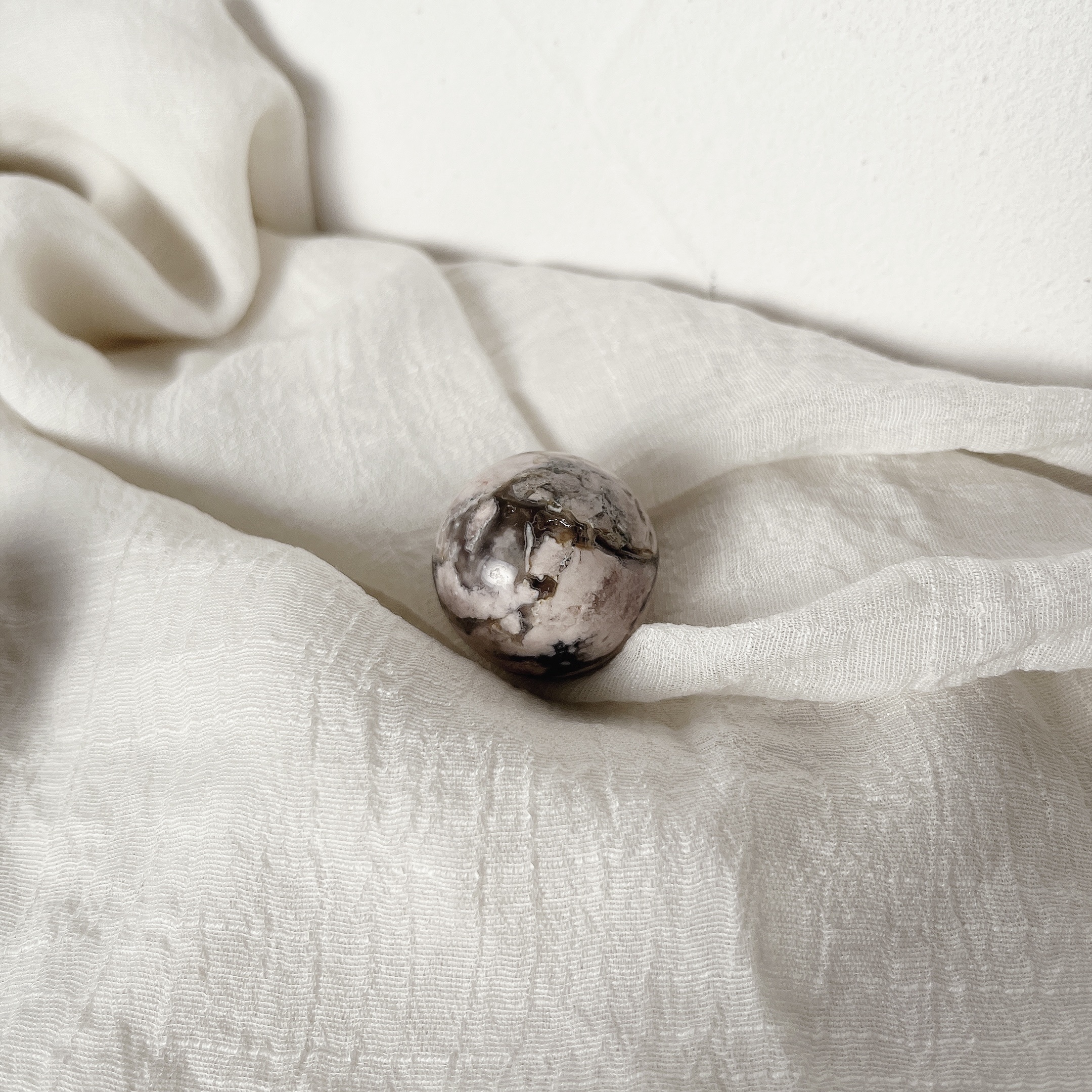 煙燻粉櫻花瑪瑙球