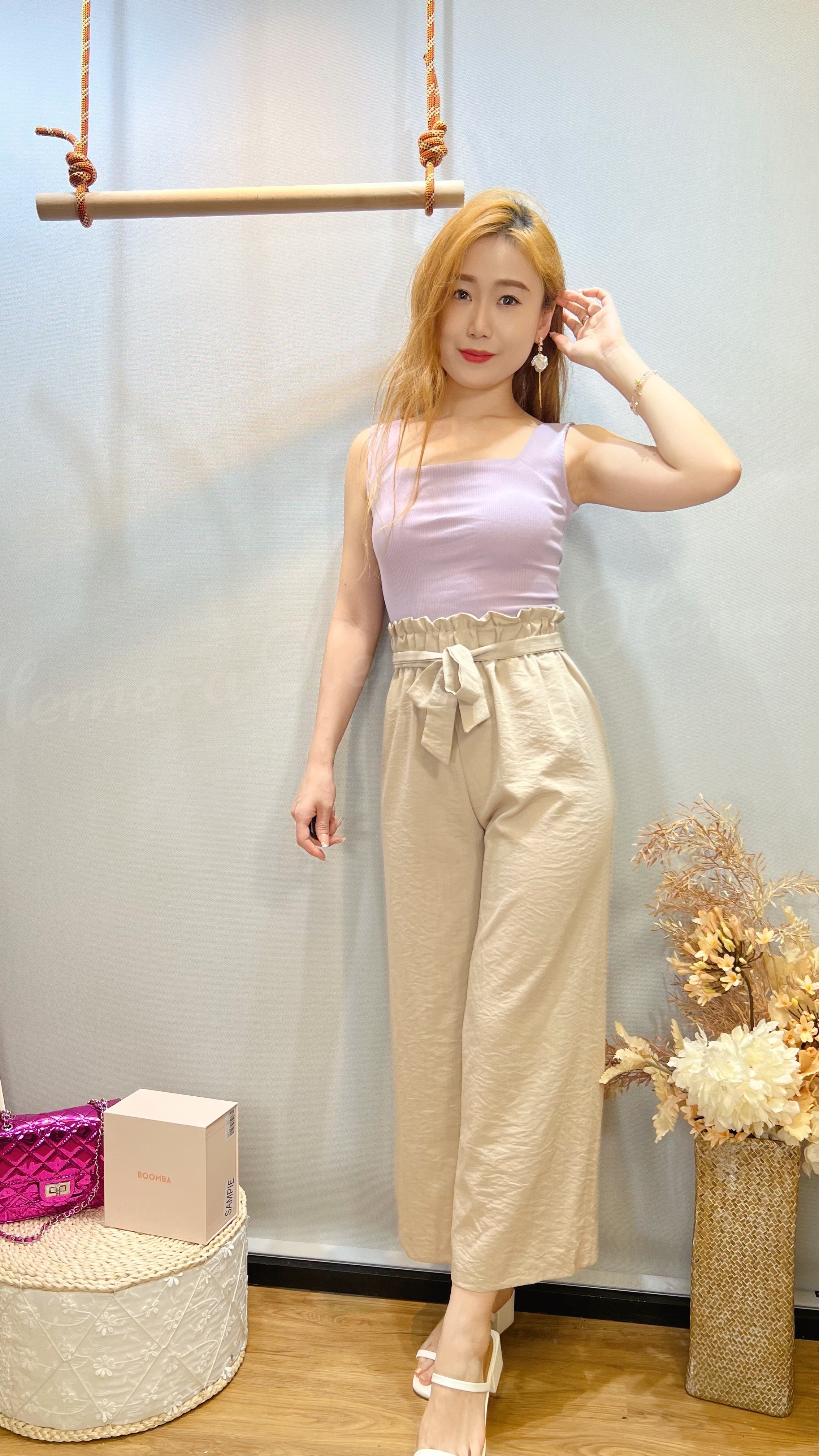 PT24S0712 RUFFLES腰邊題瘦褲