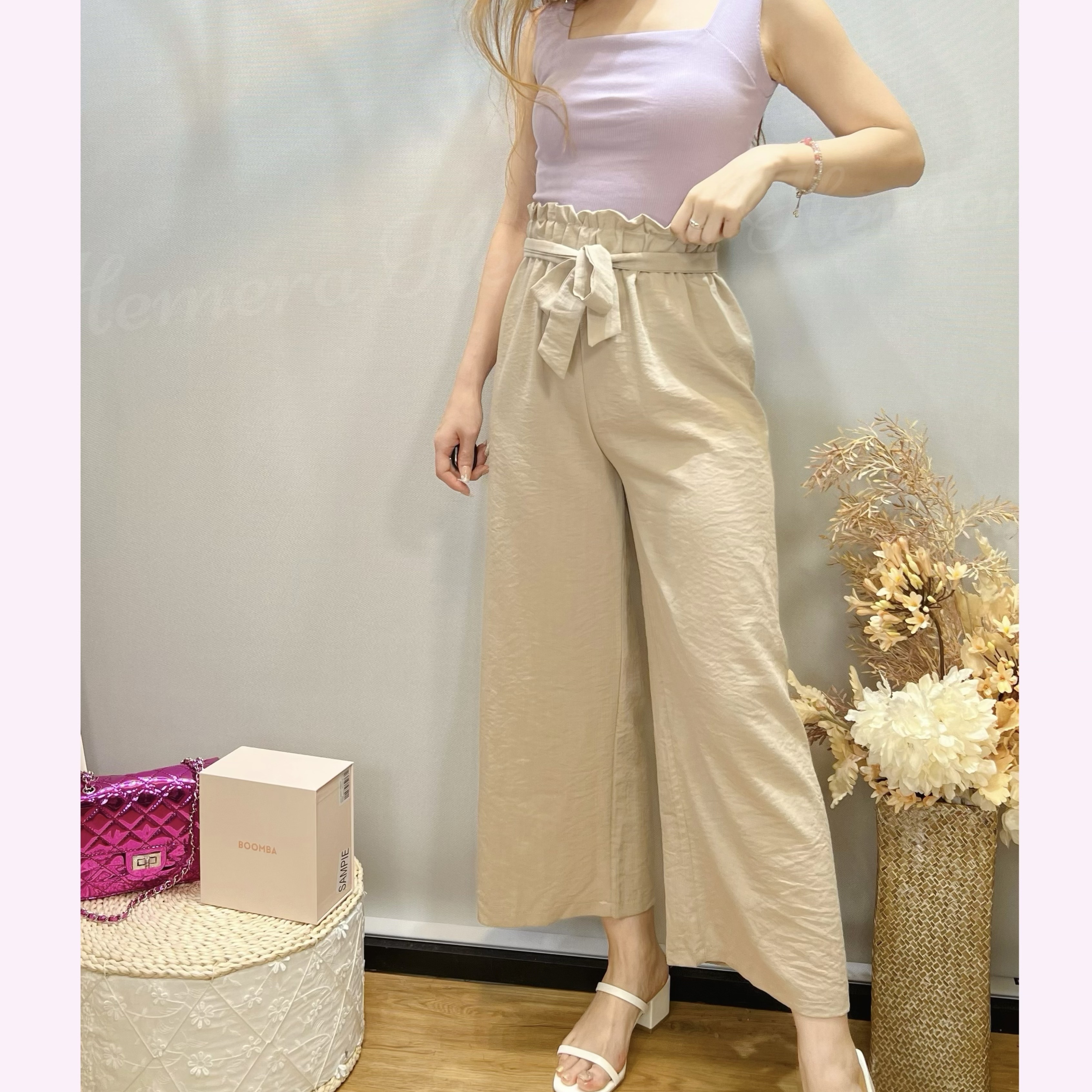 PT24S0712 RUFFLES腰邊題瘦褲