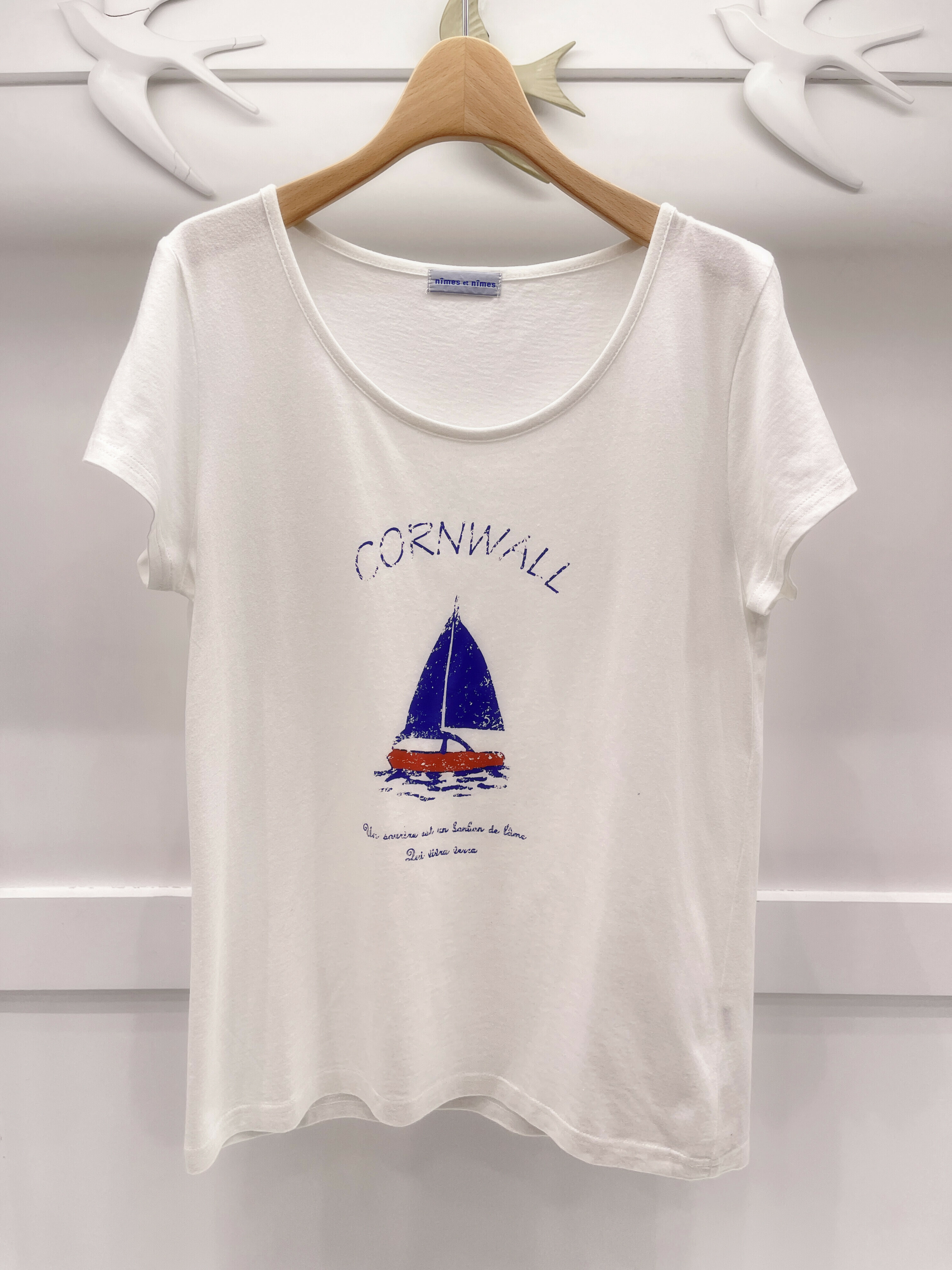 帆船圖白棉T