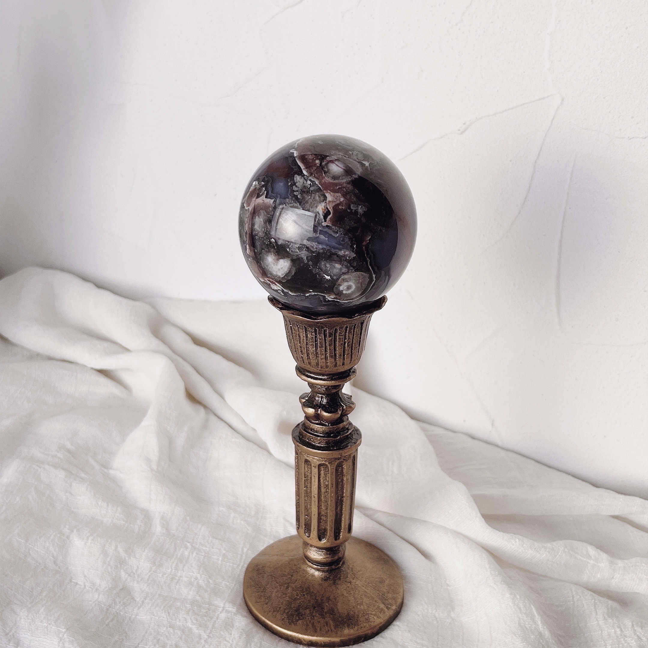 暗紫星空櫻花瑪瑙球