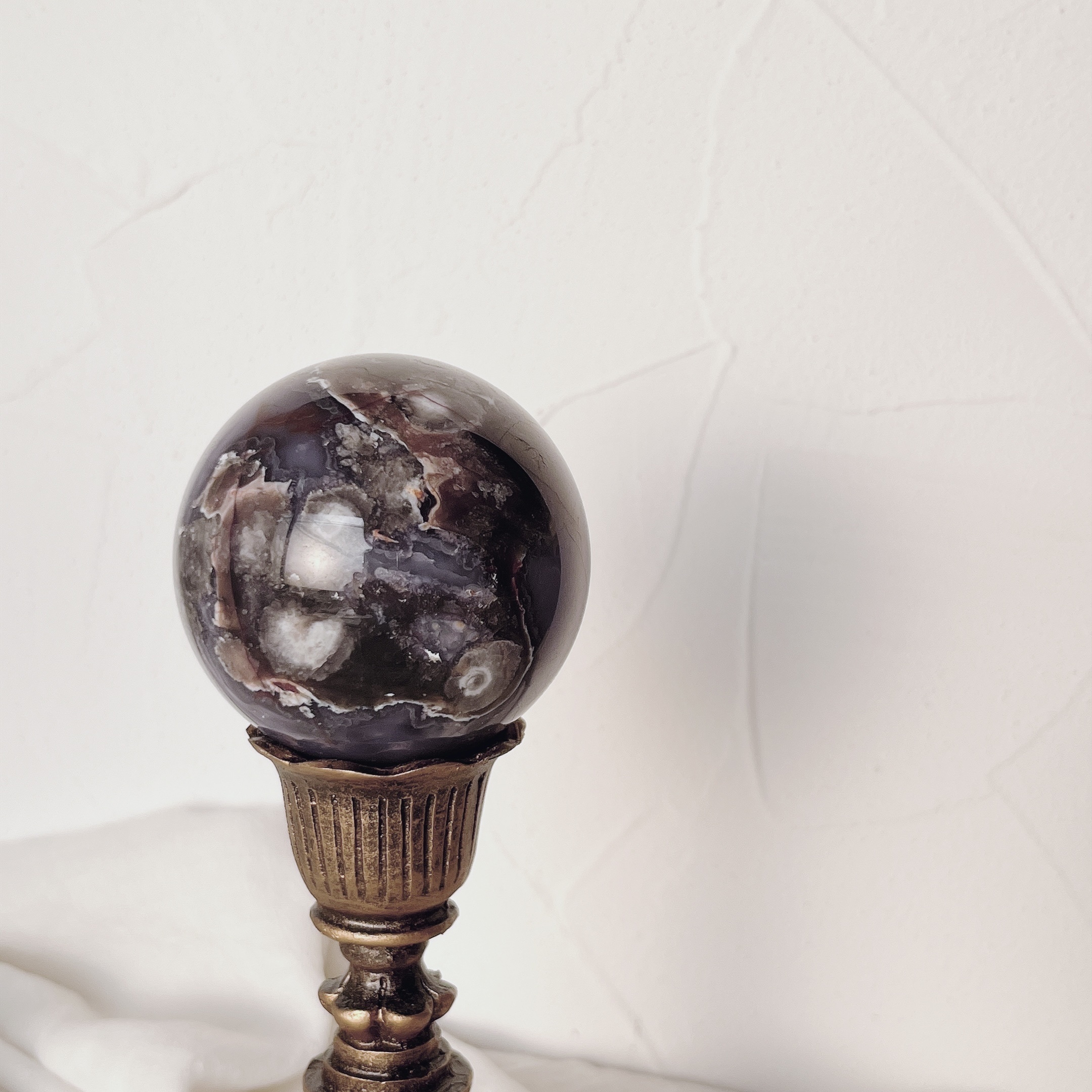 暗紫星空櫻花瑪瑙球