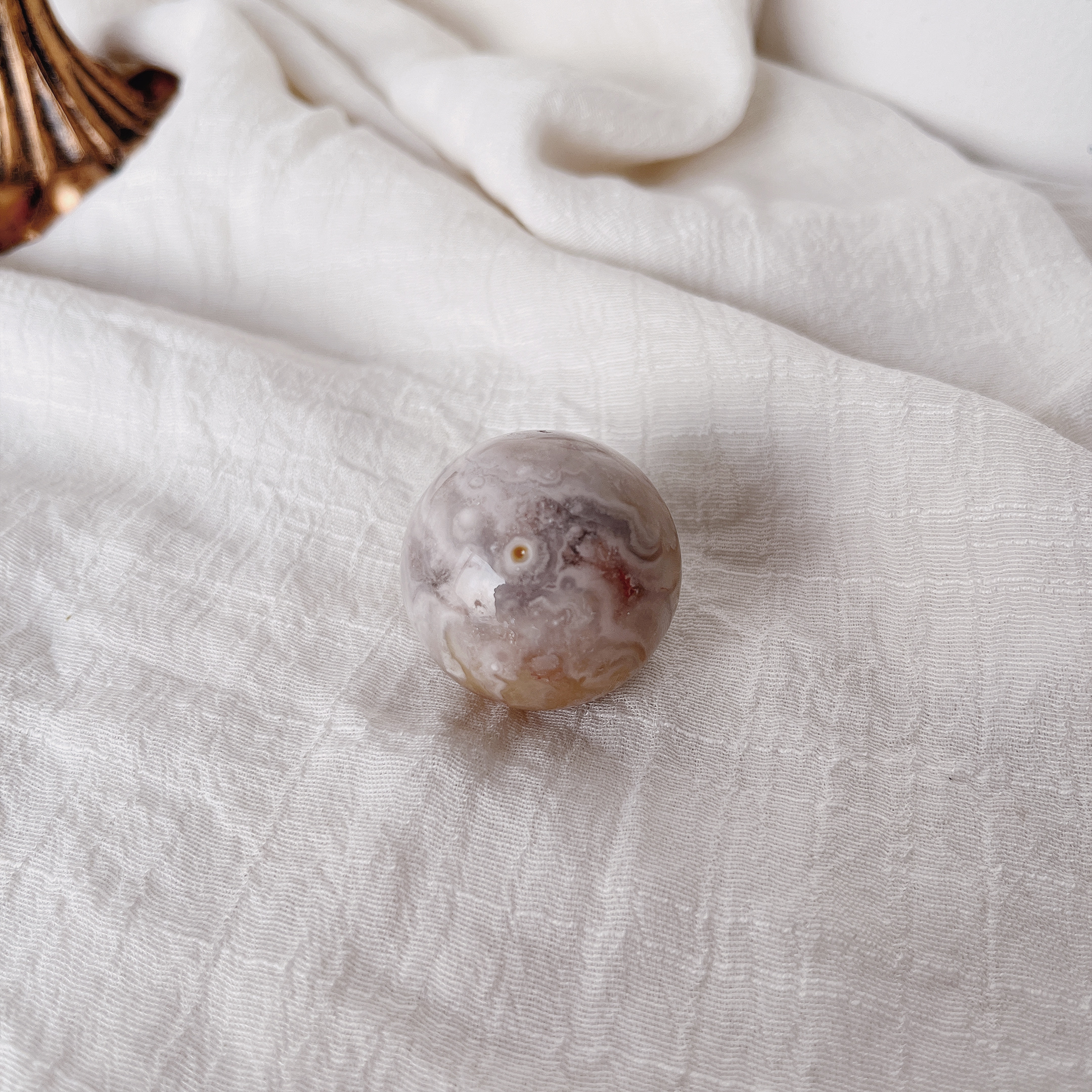 優雅蕾絲櫻花瑪瑙球