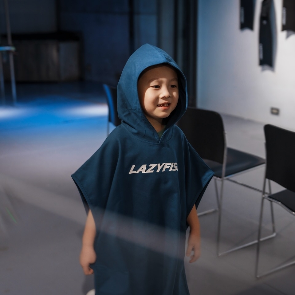▲LAZYFISH® 兒童款毛巾衣 #24 海洋藍
