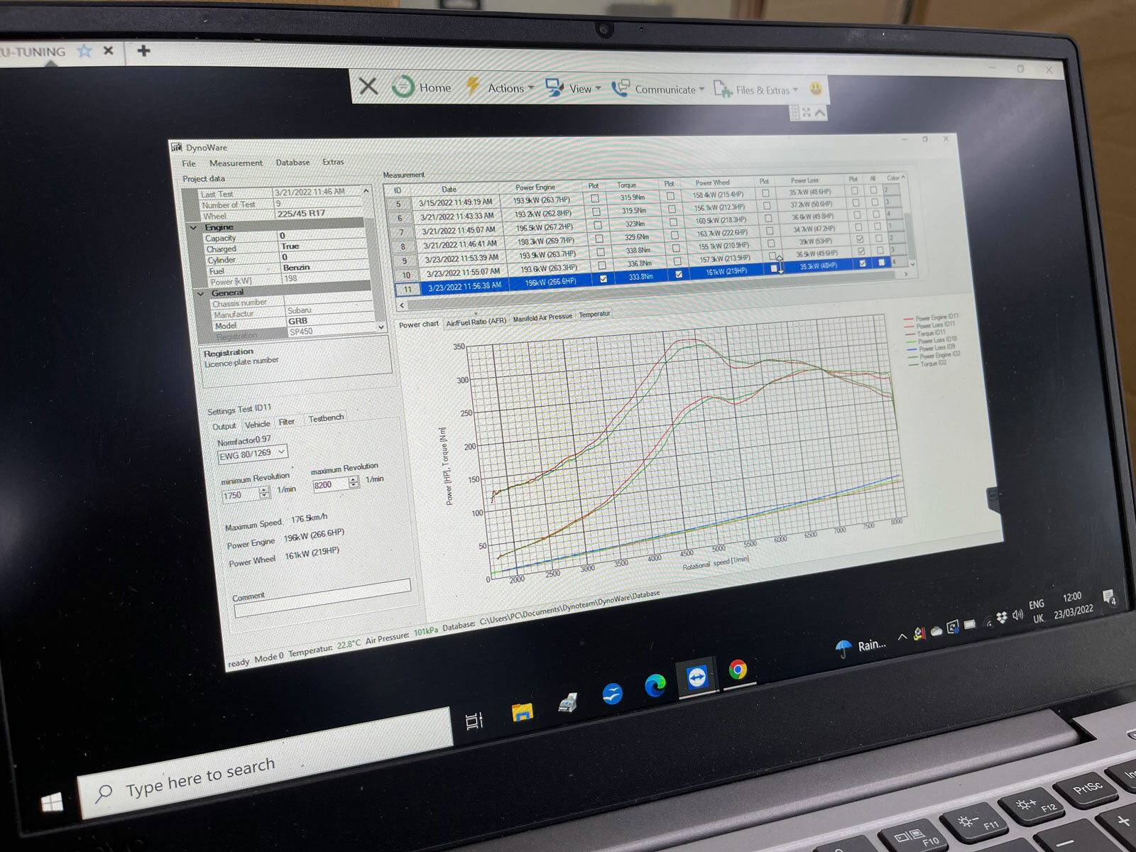 Master tuning Asia DyNO test report
