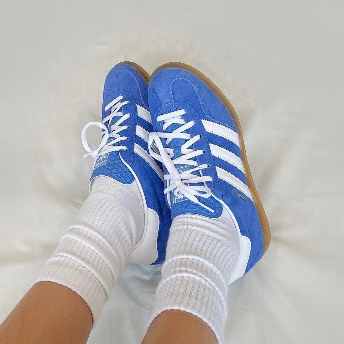 Adidas Gazelle Indoor Fusion 藍白 天空藍 淺藍 焦糖底 麂皮 復古 低筒休閒鞋