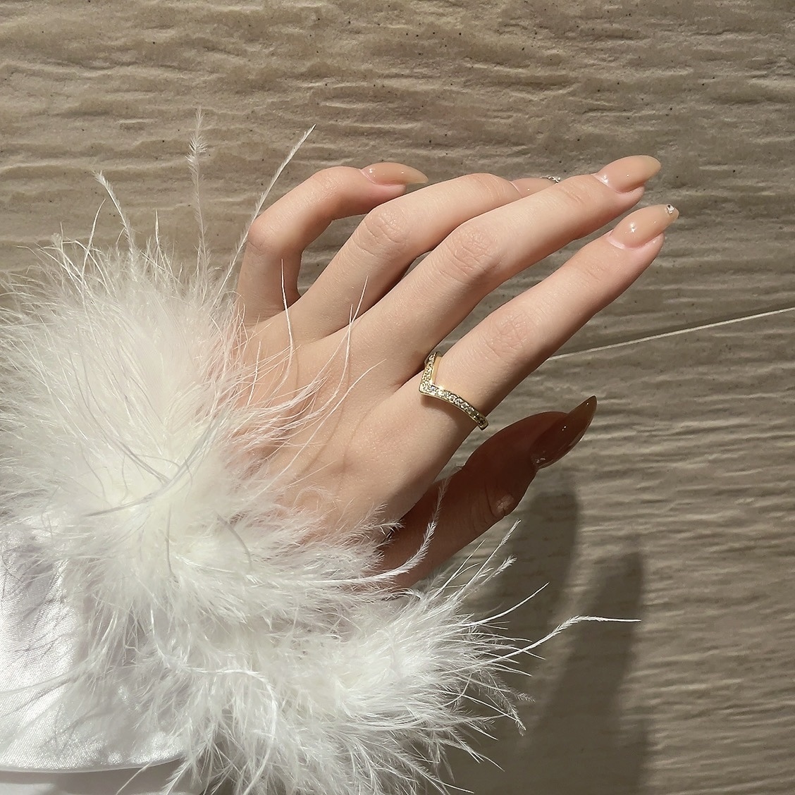 18k personalized V”高奢滿鑽定製戒