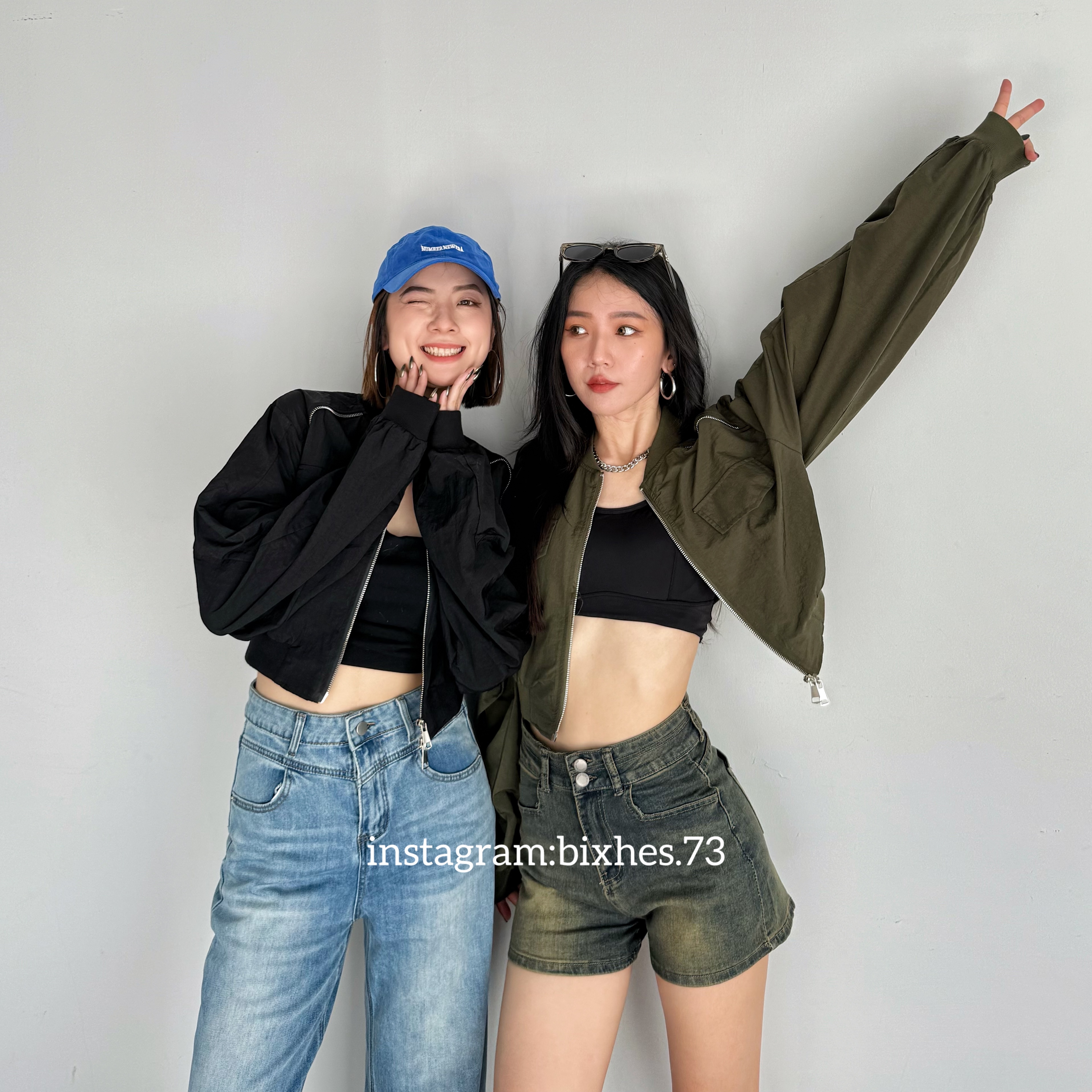 金屬雙拉鍊短版外套(F00040)