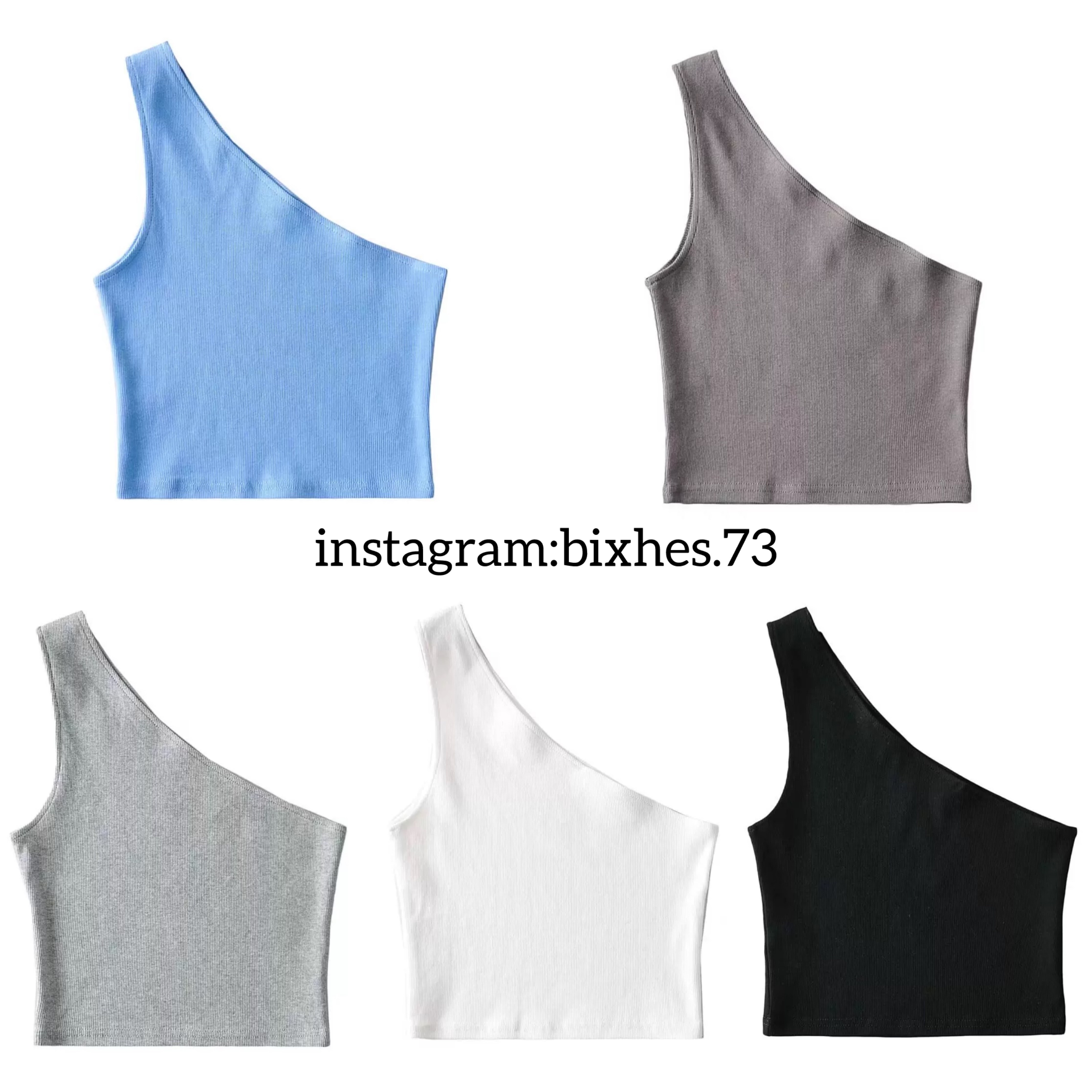 單肩螺紋短版背心(C00069)