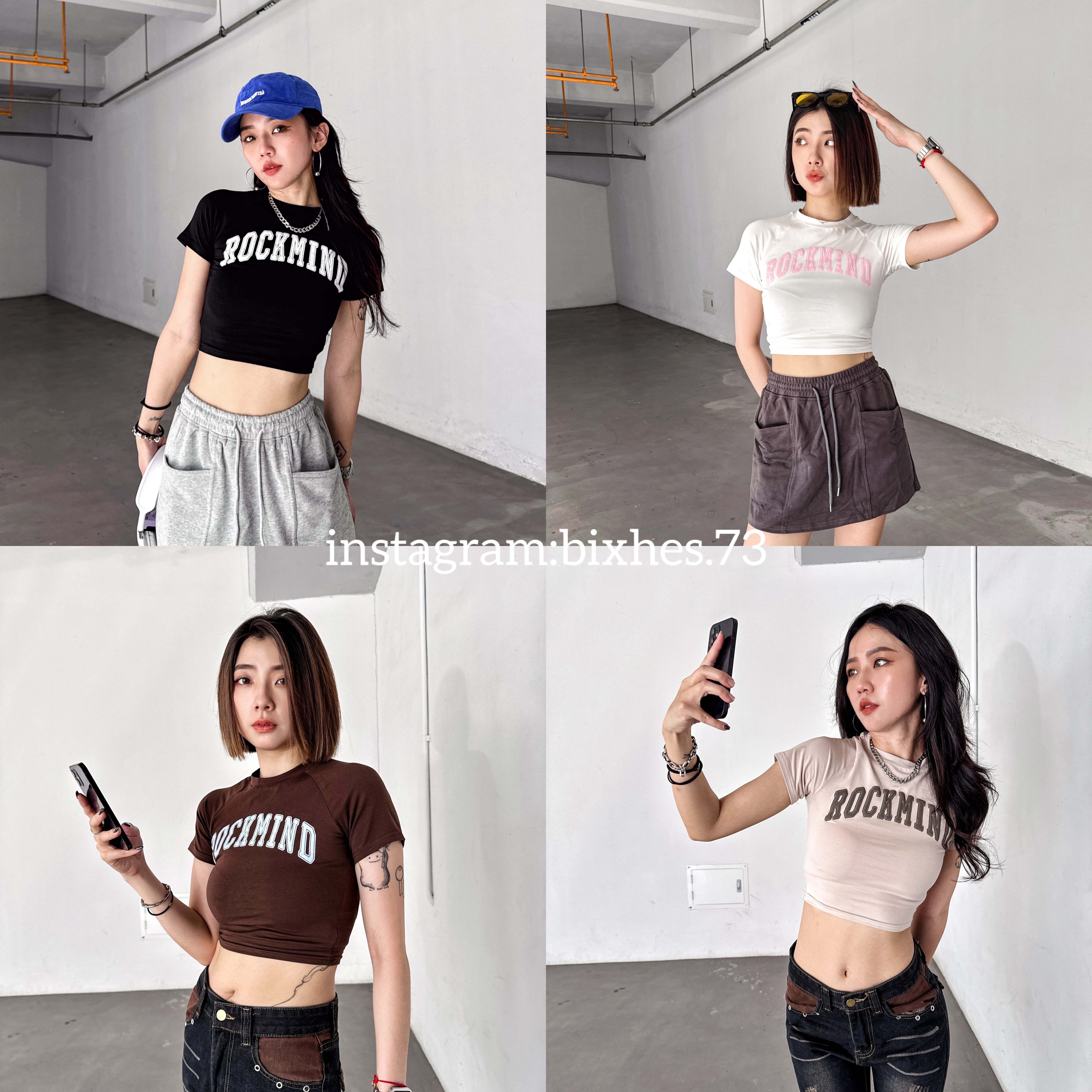 立體貼身撞色短版T(A00077)