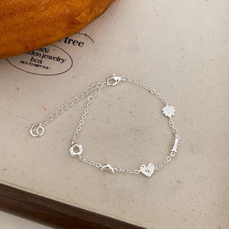 Germany奶銀綜合小麵包手鍊