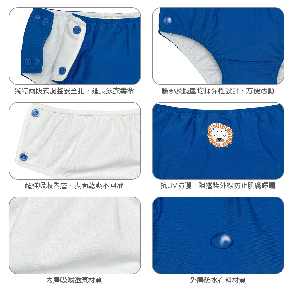 LASSIG嬰兒游泳尿布褲,獨家超強三層導流,外層防水,內層吸濕透氣不回滲,不須再穿尿布!兒童泳衣多款式可挑選,透氣快乾防曬抗UV紫外線,材質安全無毒