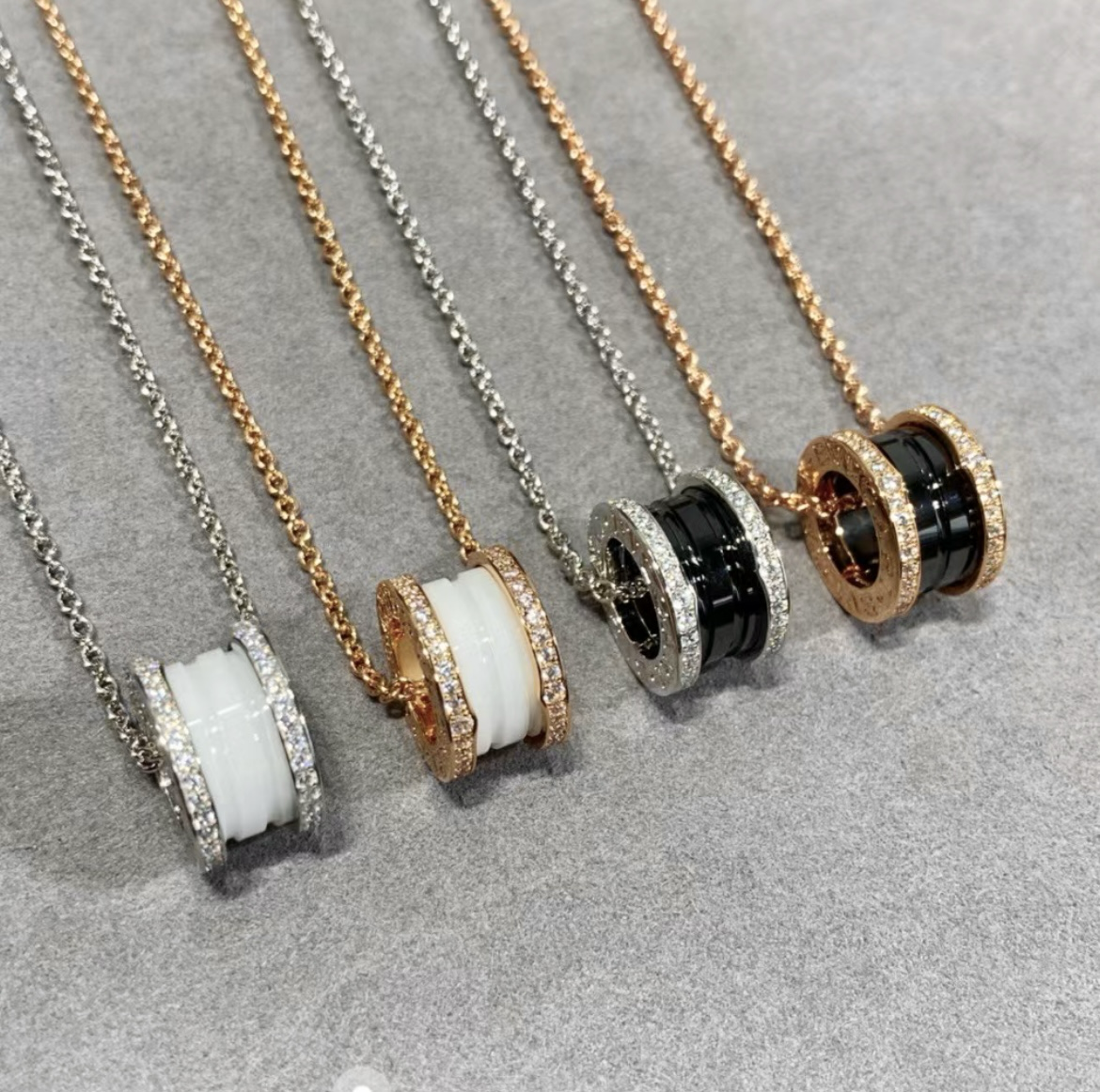 18k 經典水鑽陶瓷小蠻腰定製項鍊(大號)