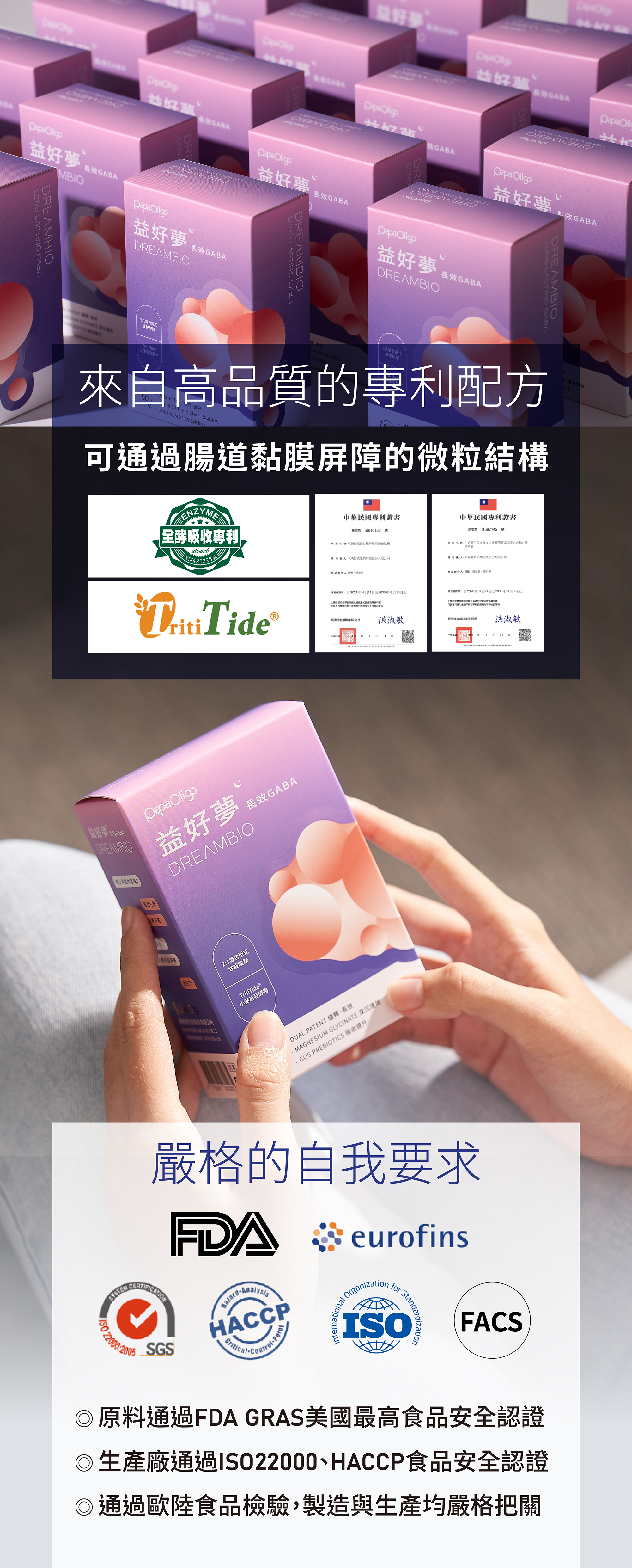益好夢長效GABA膠囊來自高品質的配方專利。