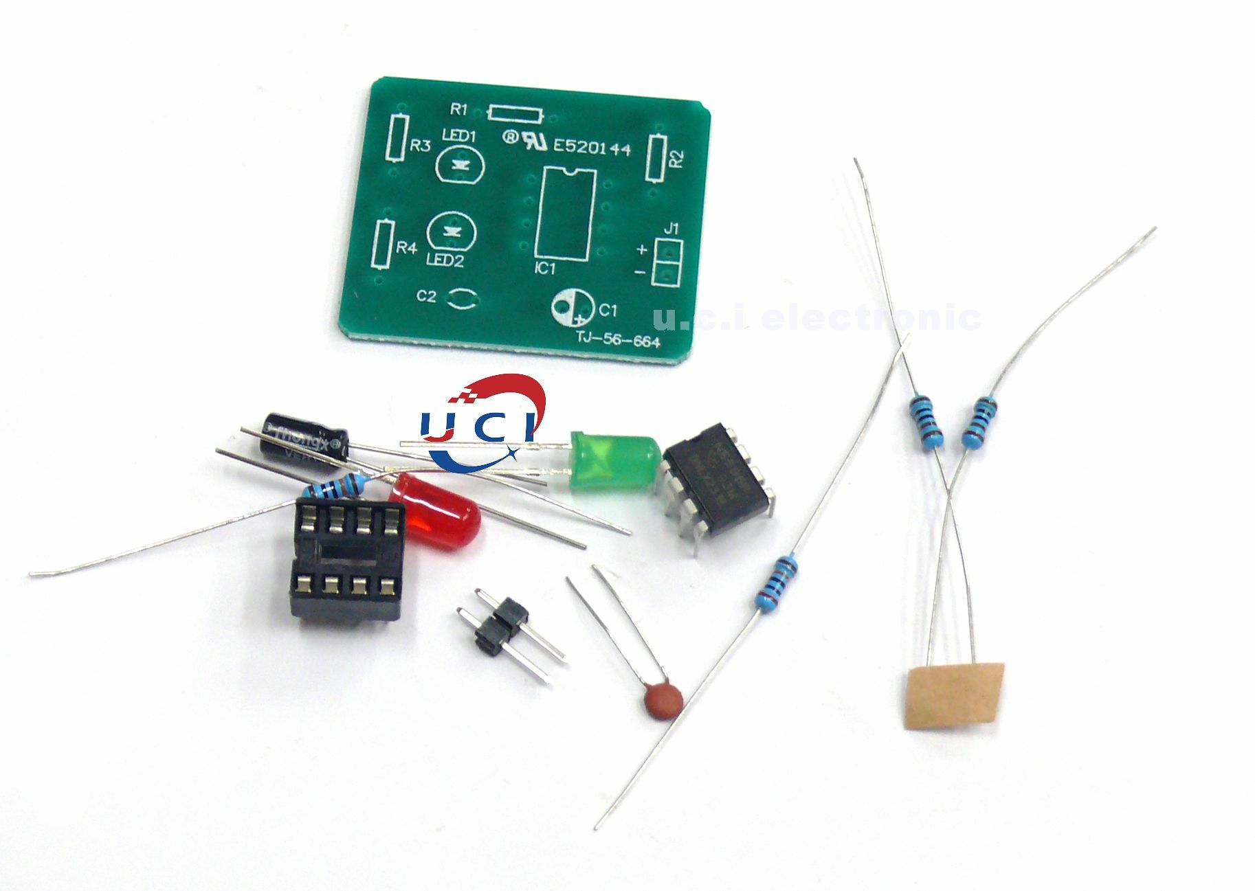 【UCI電子】(E-22) DIY材料包 NE555雙色閃光燈電路套件 電子教學實訓組裝DIY焊接練習 散件出貨
