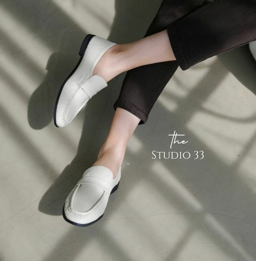 復古褶皺款樂福鞋(羊皮)