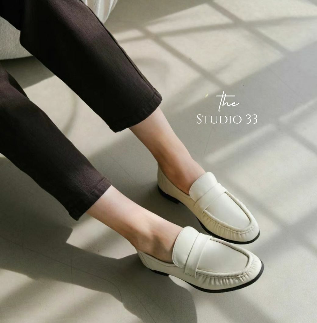 復古褶皺款樂福鞋(羊皮)