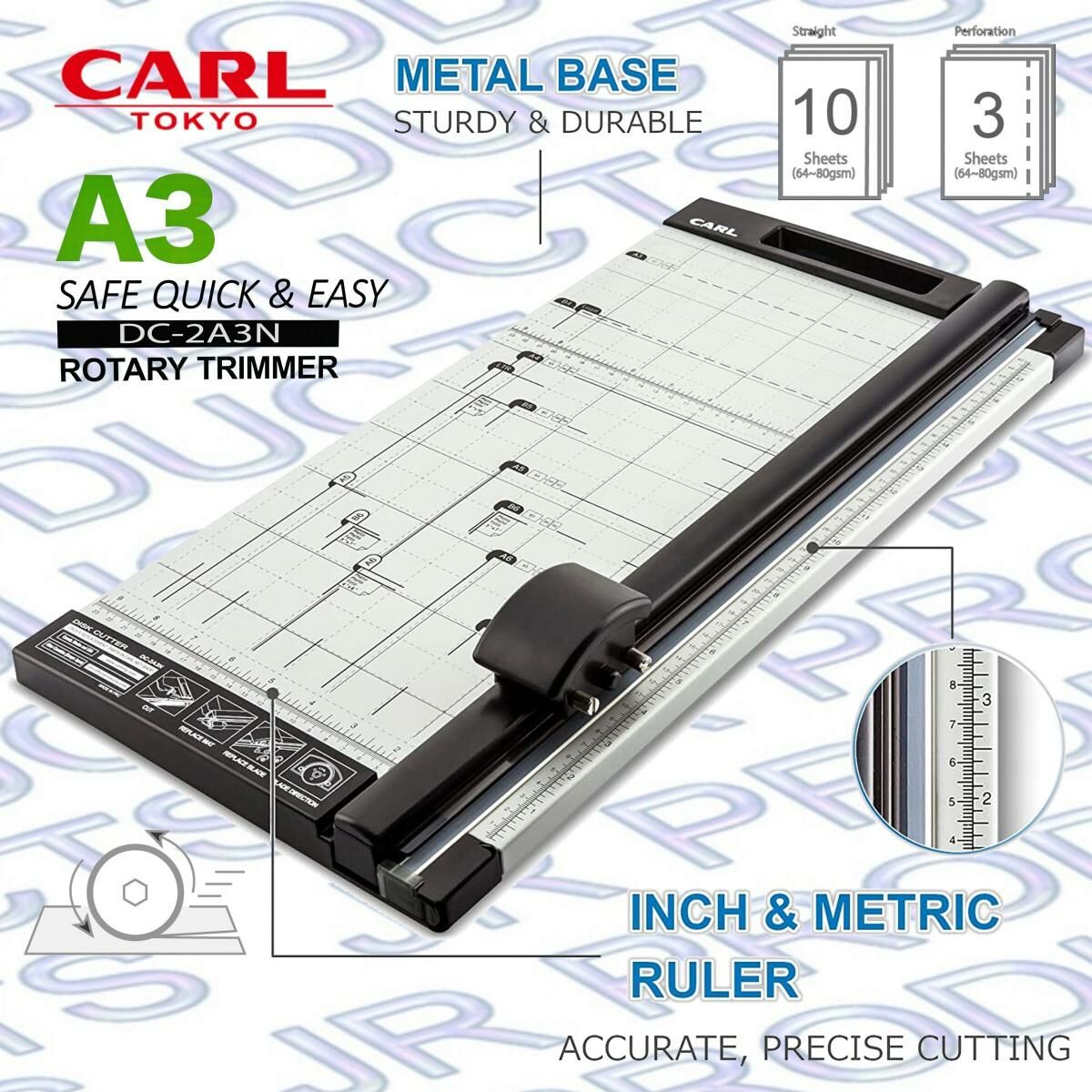 CARL - 日本 CARL A3 便攜滾輪式鎅紙#DC-2A3N機切割切紙機《香港行貨》- 1 部