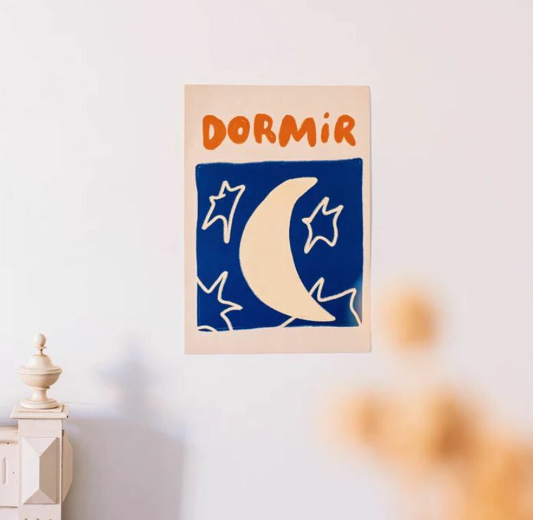 Mathilde cabanas Dormir 插畫海報 Moon Poster