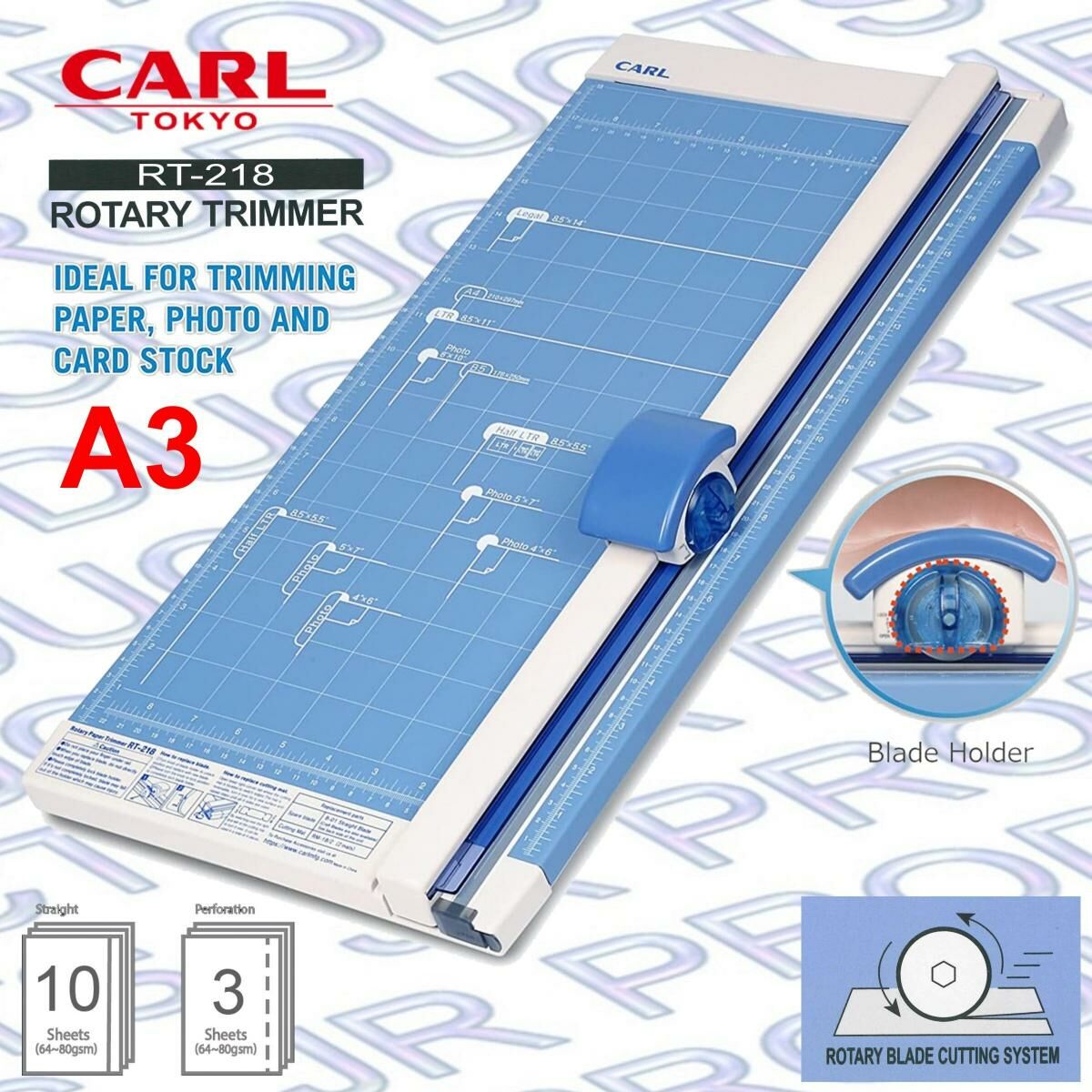 CARL - 日本 CARL A3 專業滾輪式鎅紙機#RT-218切割切紙機《香港行貨》- 1 部