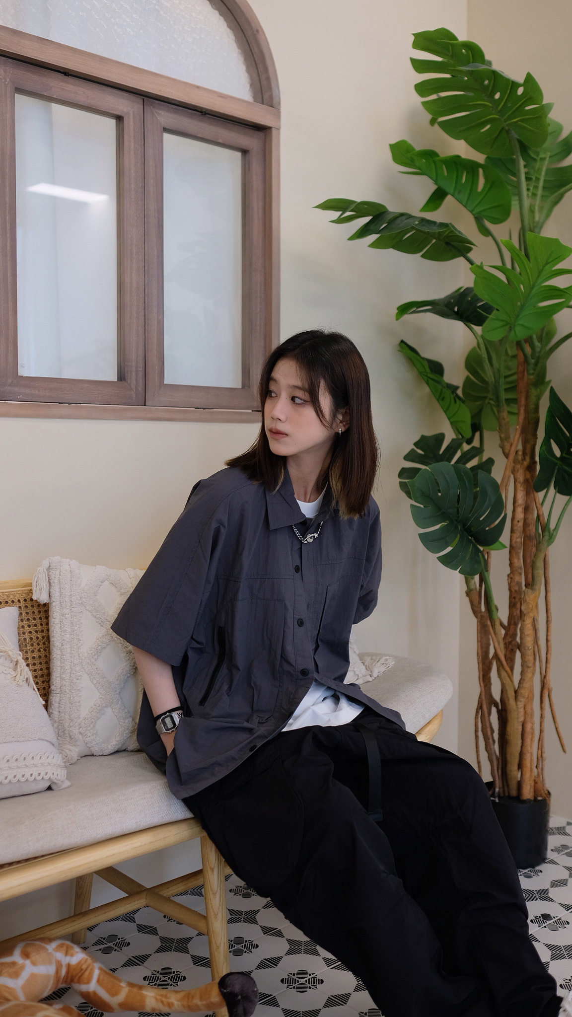 SS0039 左右直zip 機能恤衫