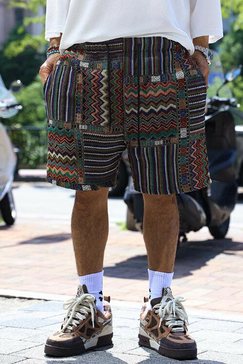 多種民族風鬆緊帶短褲