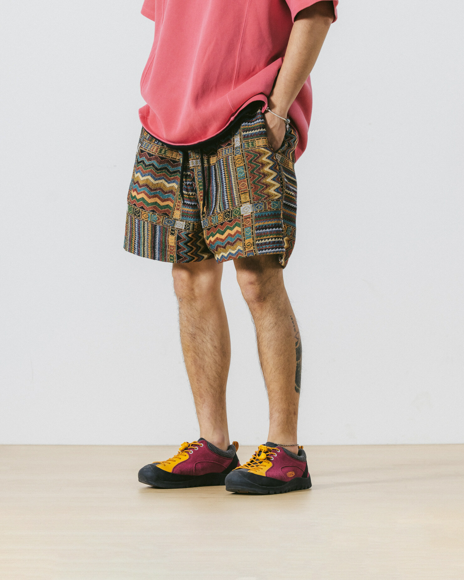 多種民族風鬆緊帶短褲