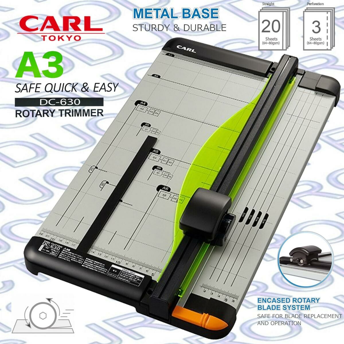 CARL - 日本 CARL A3 中型滾輪式鎅紙機#DC-630切割切紙機《香港行貨》- 1 部