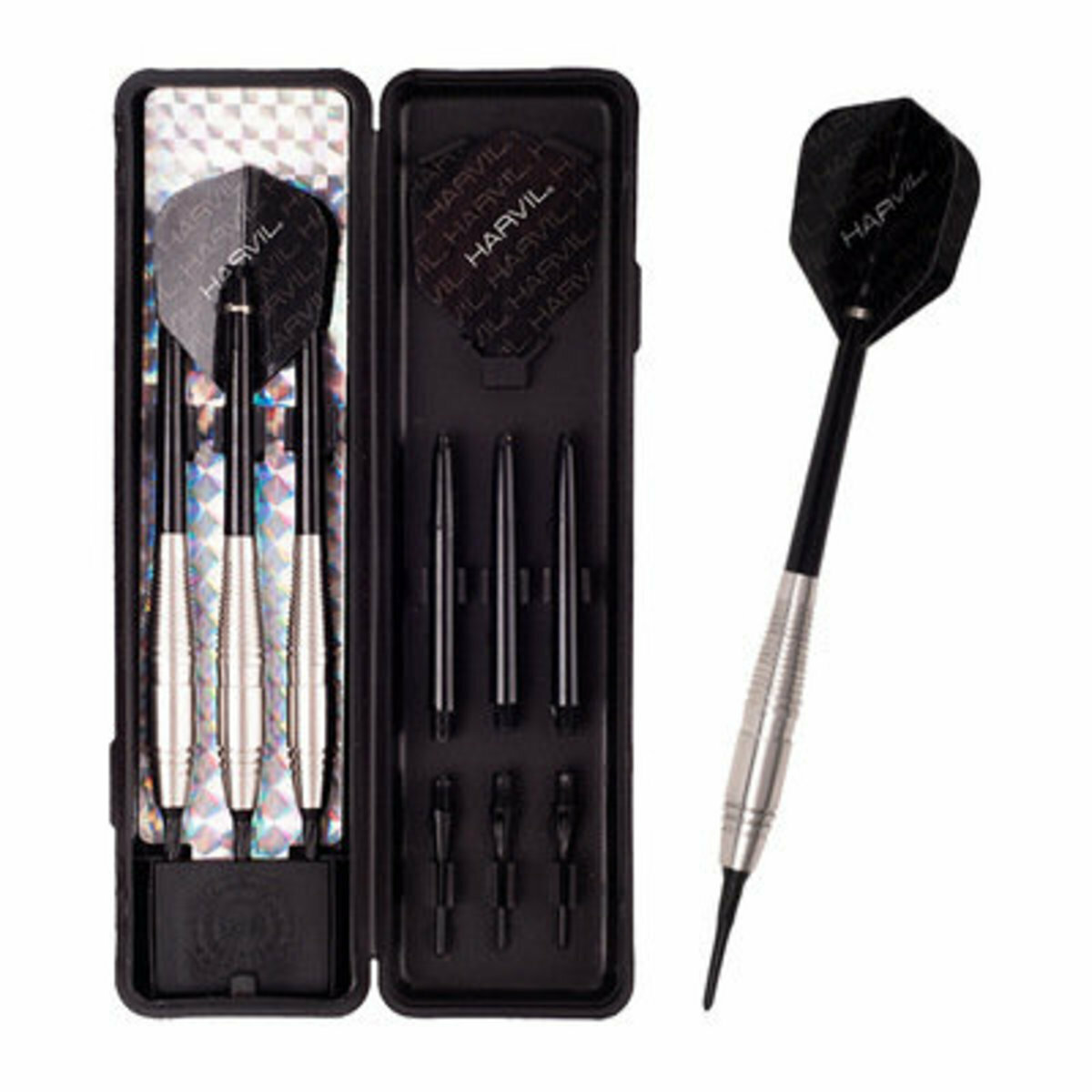 熱推(Darts)專業軟式18g鋼飛鏢 [花紋隨機發貨] [黑色]