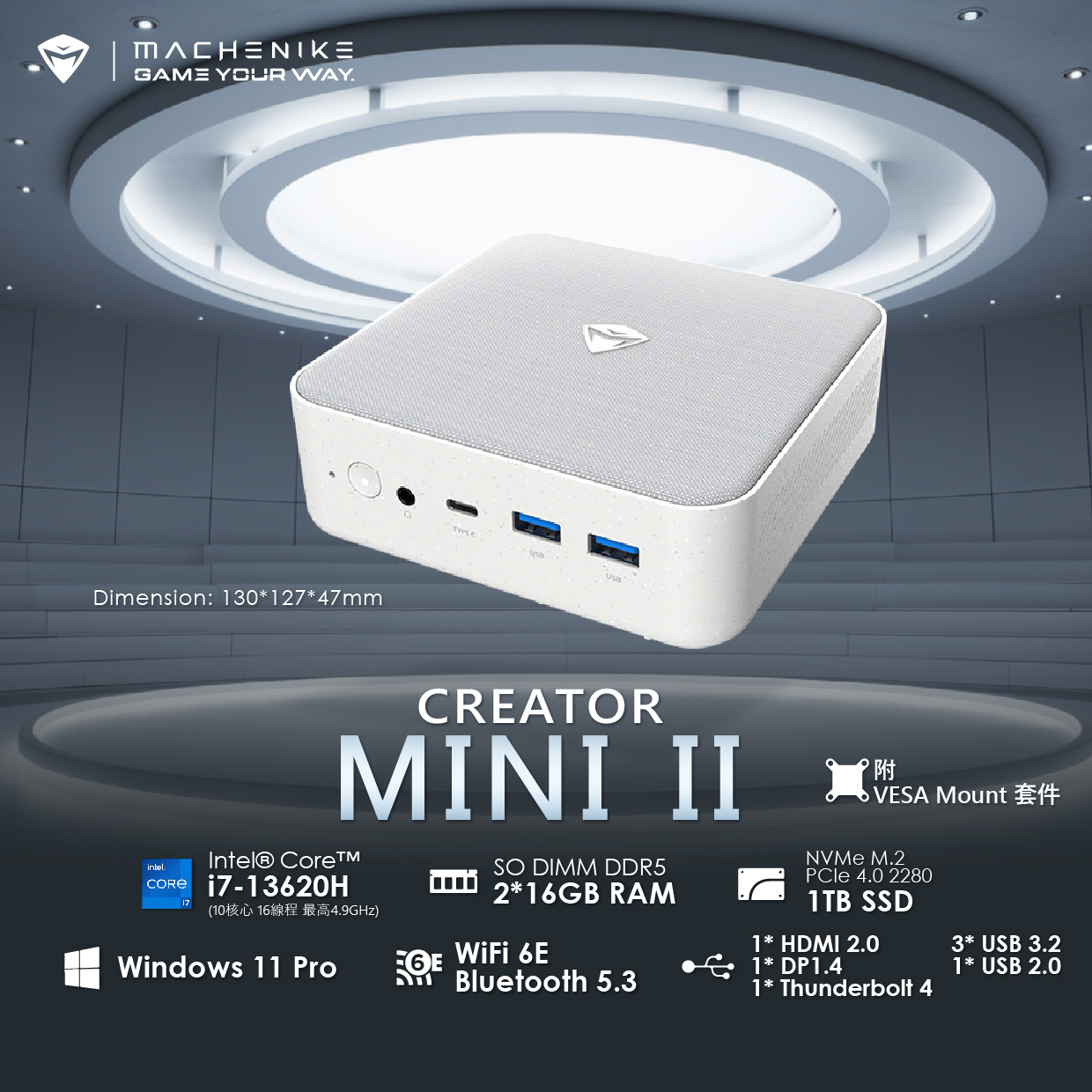 Machenike Creator II Mini PC i7/32GB RAM/1TB SSD/Win 11